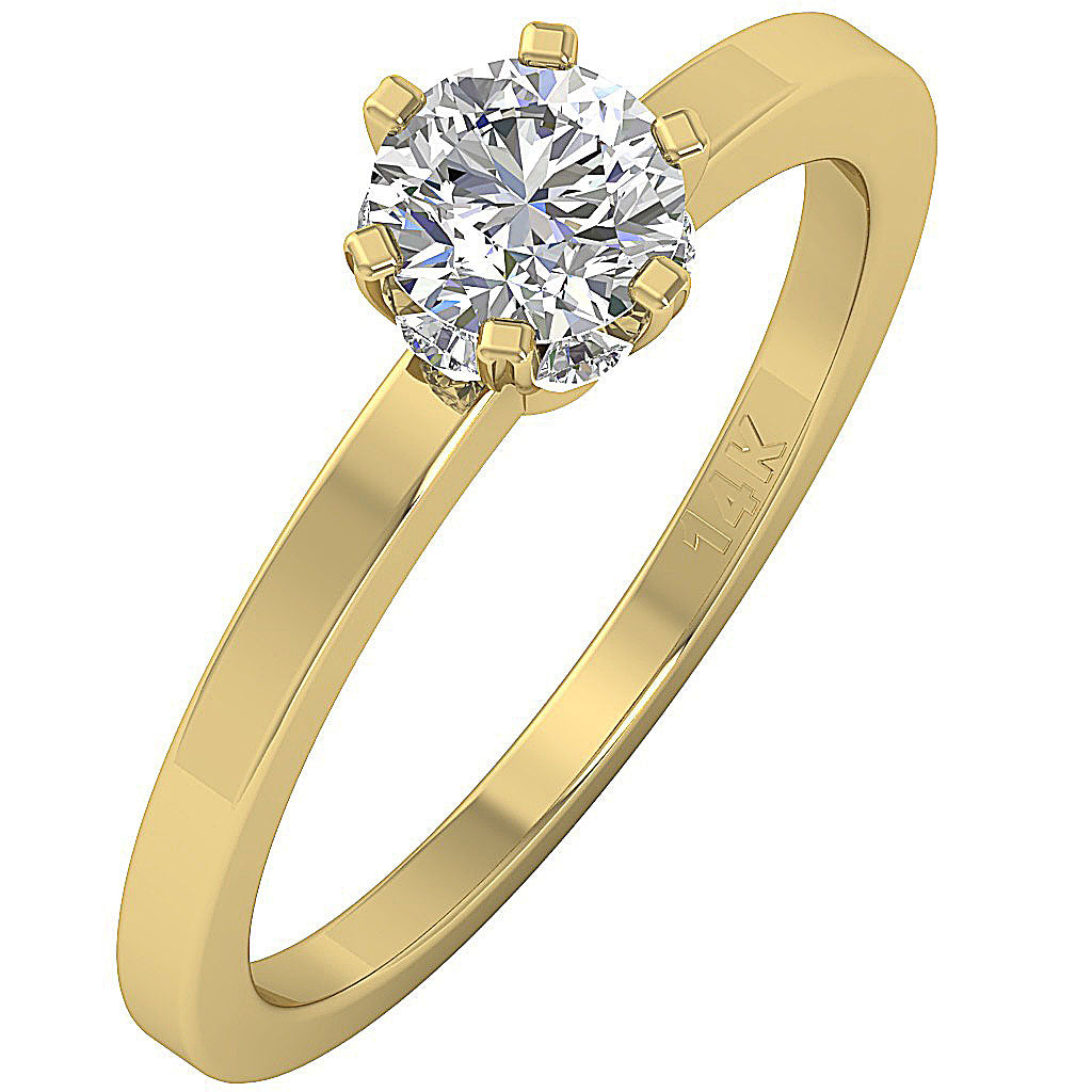 Fancy Solitaire Engagement Ring For Women I1/SI1 1.10Ct Round Natural