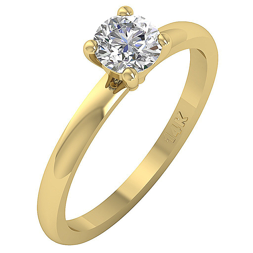 14kYellowGoldDesignerSingleSolitaireRingProngSet