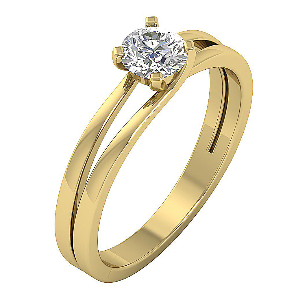 SideView14kYellowGoldDesignerSolitaireRing