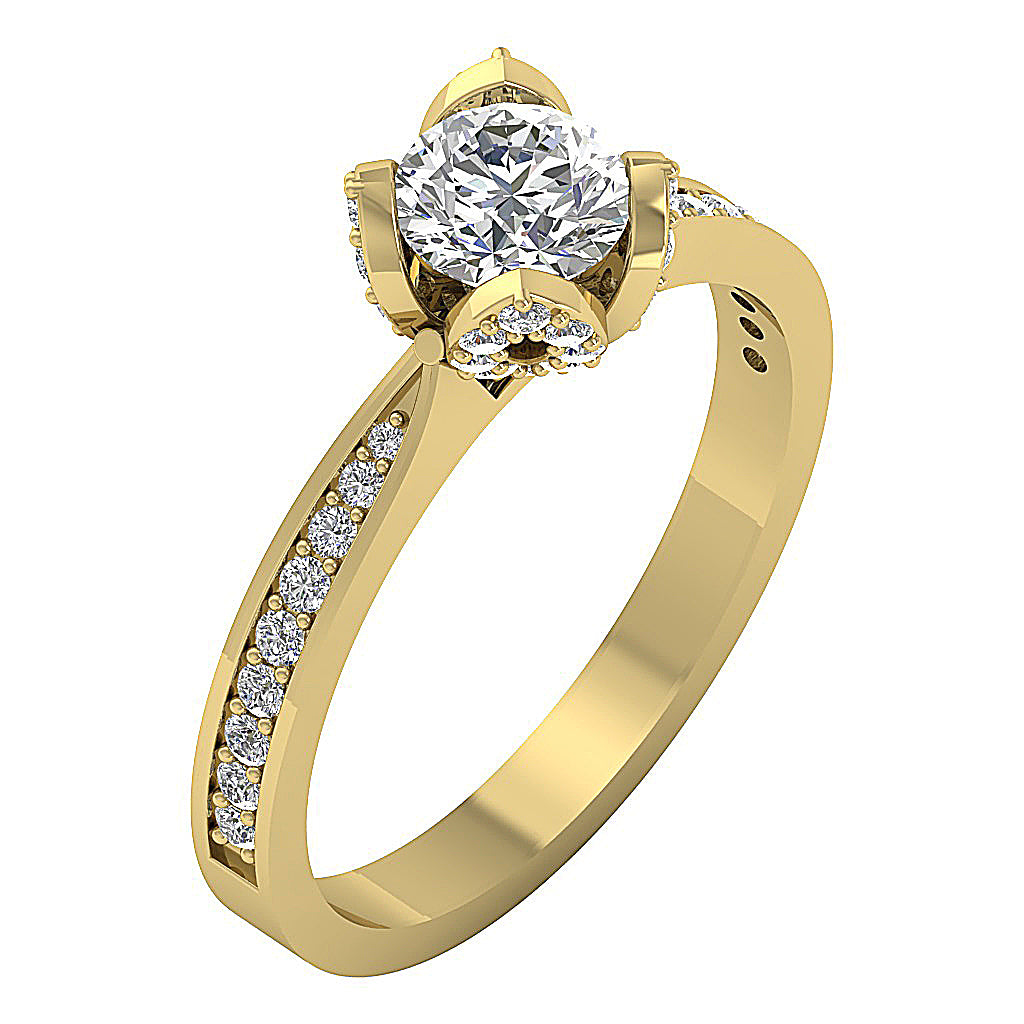 SideView14kYellowGoldDesignerSolitaireRing