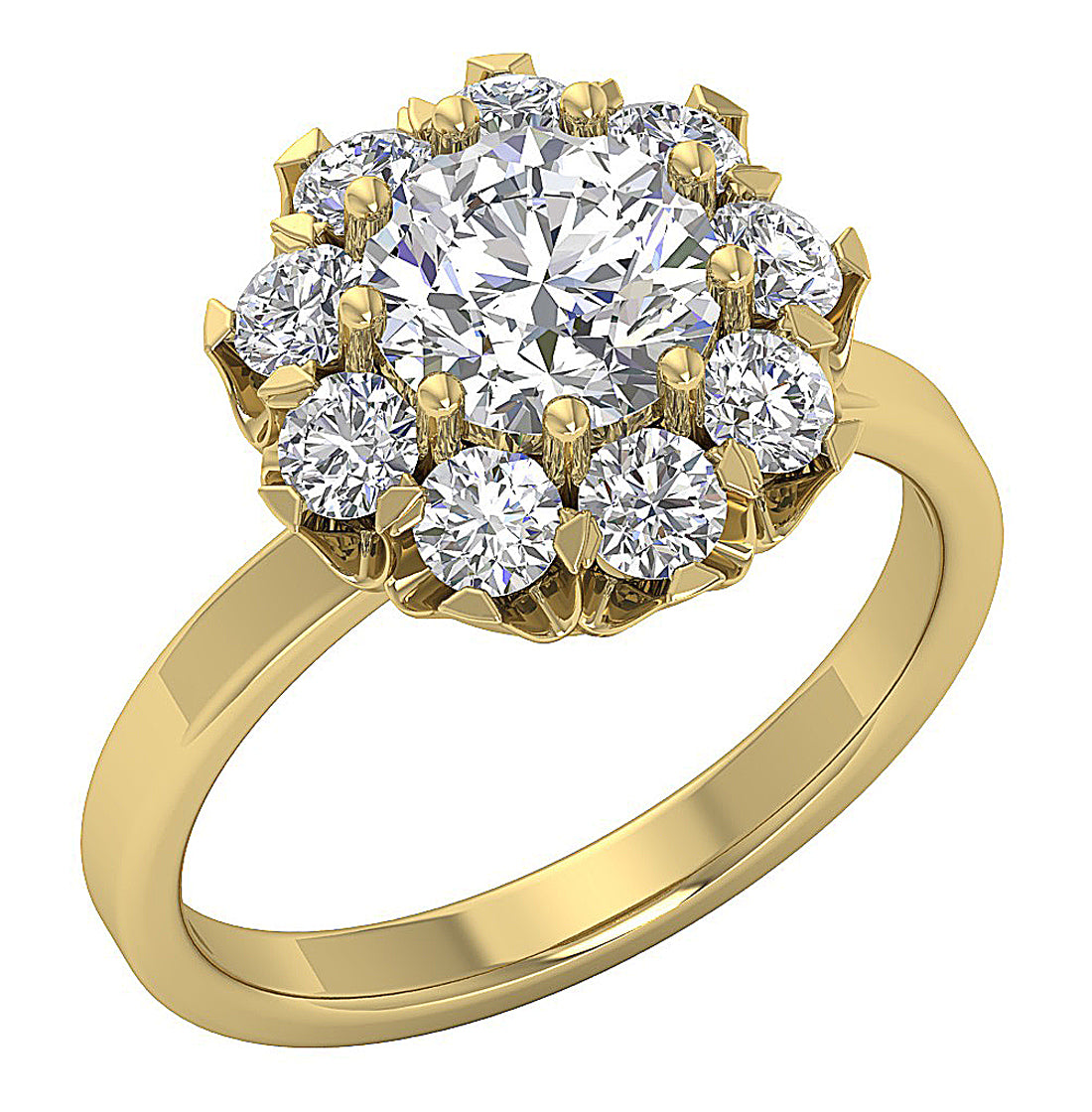 SideView14kYellowGoldDesignerSolitaireRing