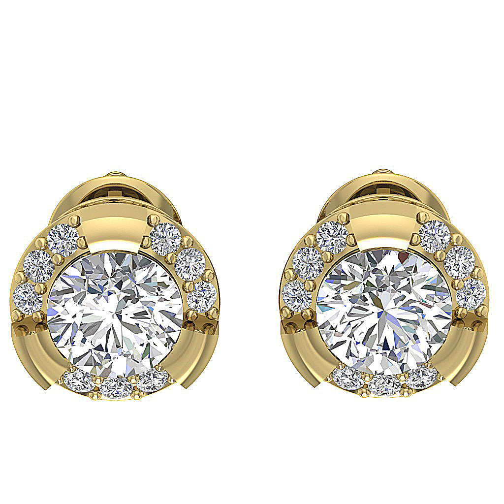 14kYellowGoldGenuineCutDiamondEarring