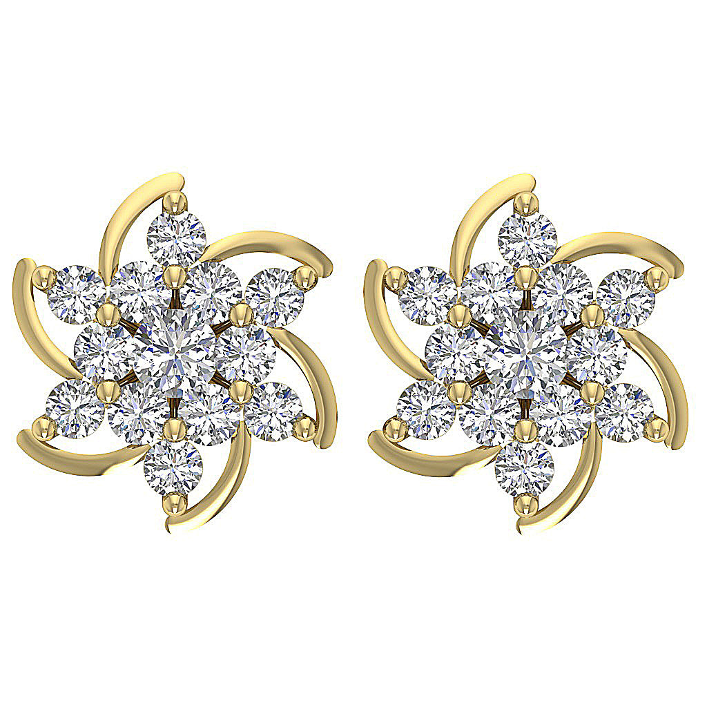 14kYellowGoldGenuineCutDiamondEarring