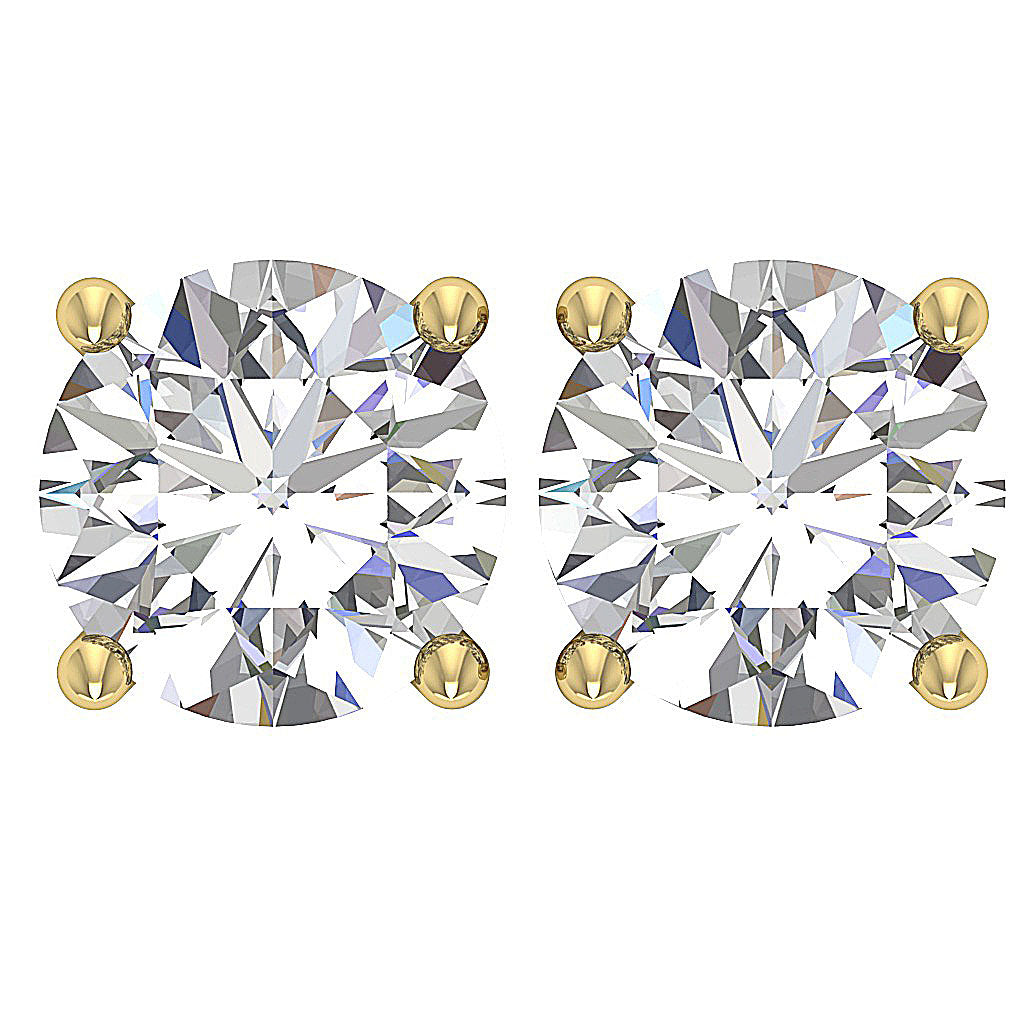 Prong Set Lab Grown Diamond Solitaire Studs Earrings 14k White Yellow Rose Gold