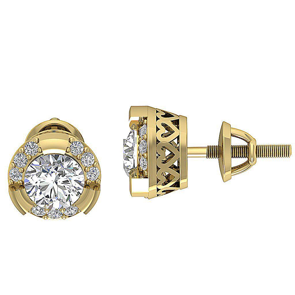 14kYellowGoldNaturalCutDiamondEarring