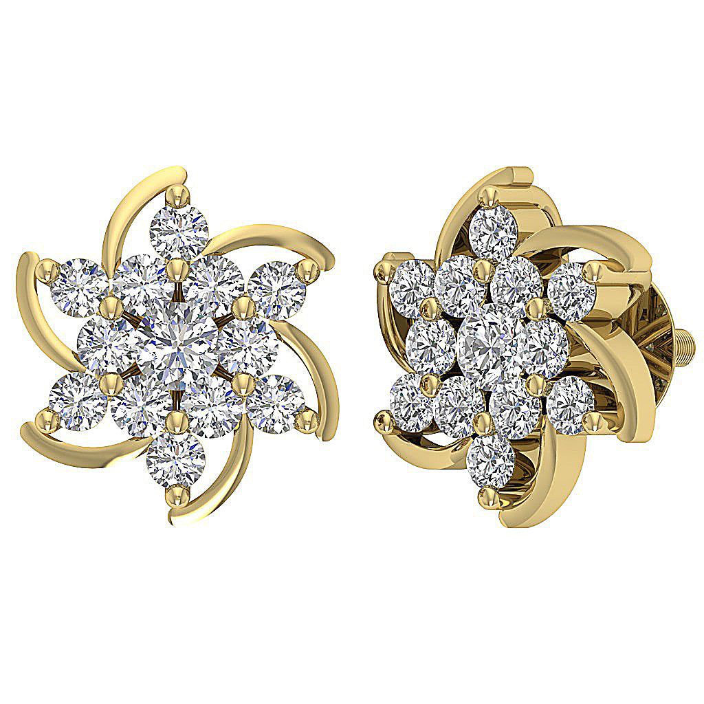 14kYellowGoldNaturalCutDiamondEarring