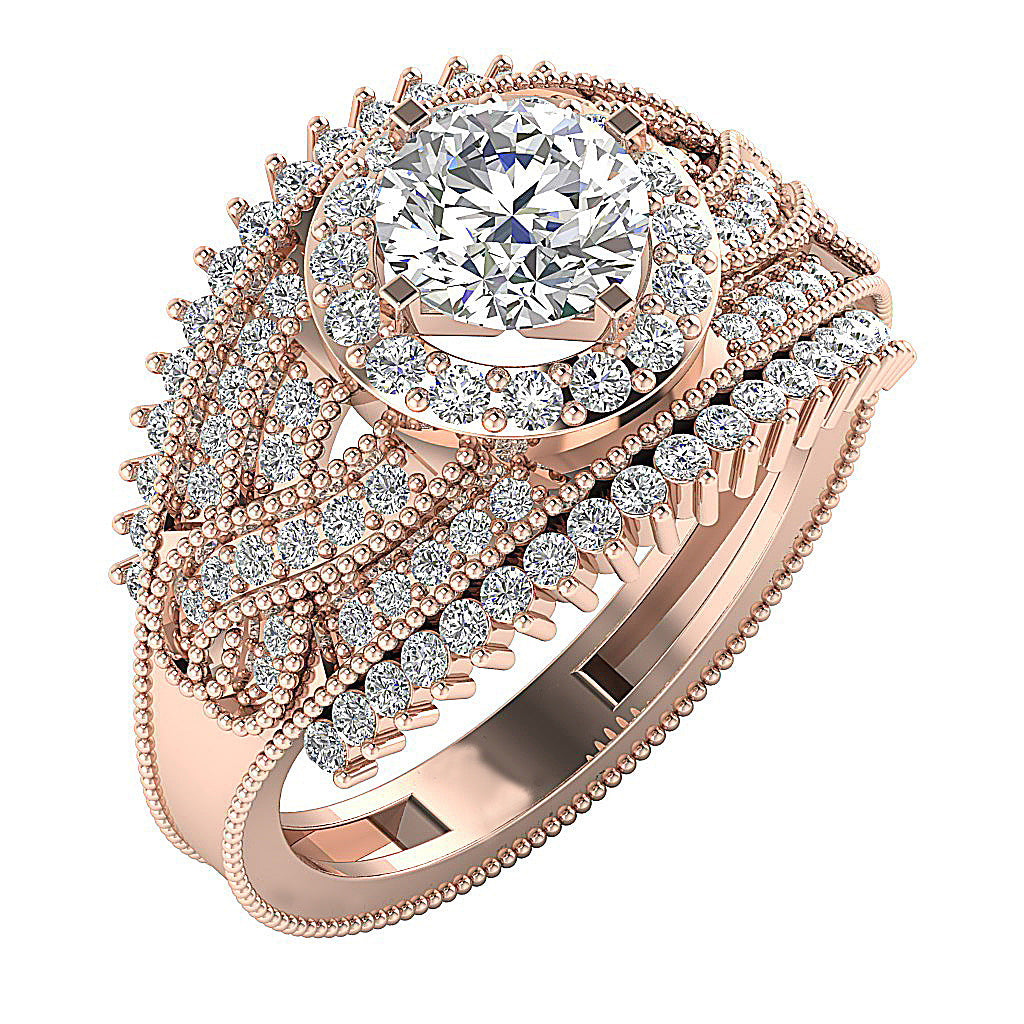 14kRoseGoldRoundDiamondVintageAnniversaryRing