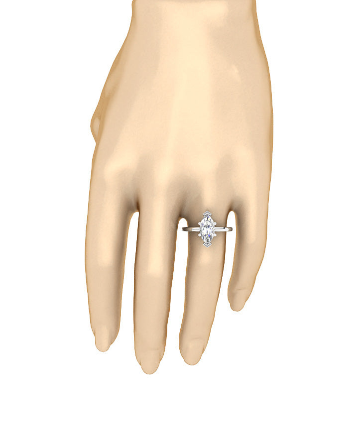 14kWhiteGoldSolitaireRingonFinger