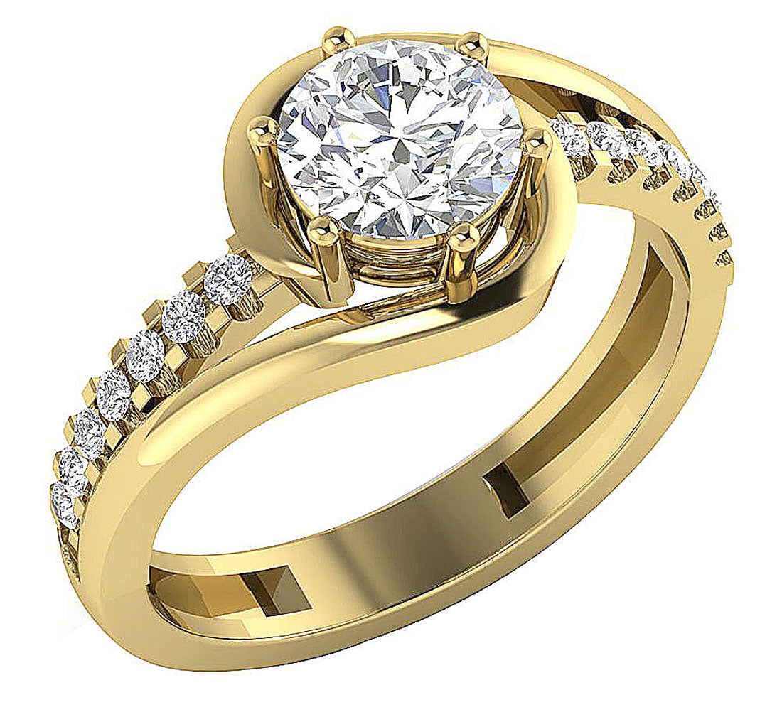 14kYellowGoldDesignerSolitaireRingProngSet