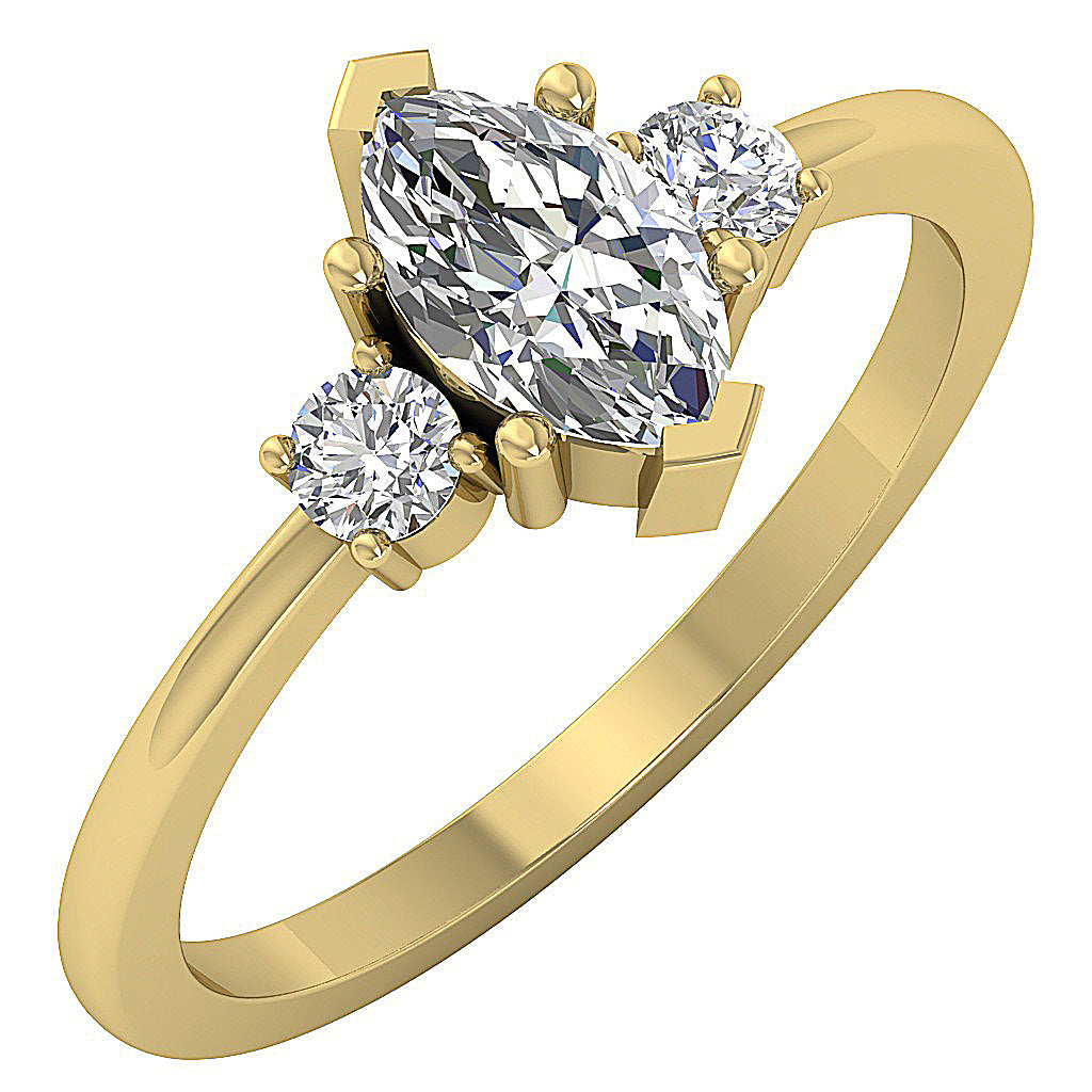 1.30Ct Marquise Lab Grown Diamond Engagement Ring in 14K Gold (VS-F)