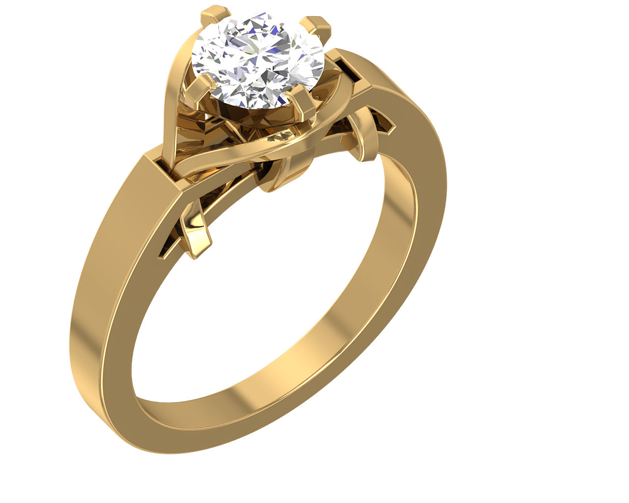 14kYellowGoldSolitaireEngagementRing