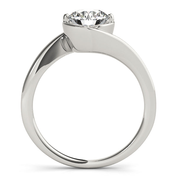 Side profile showing the unique bezel-set base and open-side design that allows maximum light into the diamond.