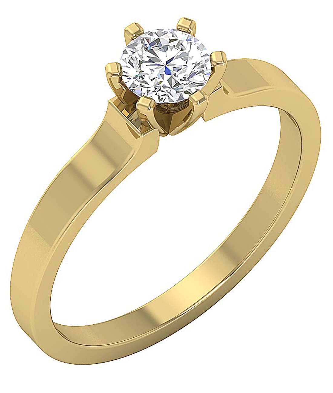 3.50 carat lab-grown diamond solitaire in 14K yellow gold band