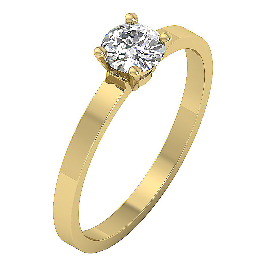 3.50 Carat Round Lab Diamond in 14K Yellow Gold Setting