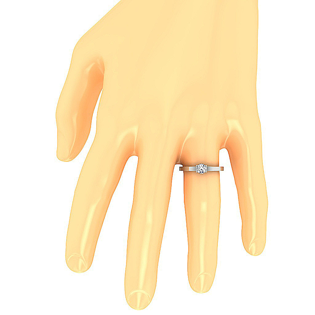 3.00 Carat modern flat-band diamond ring styled on a model's hand.