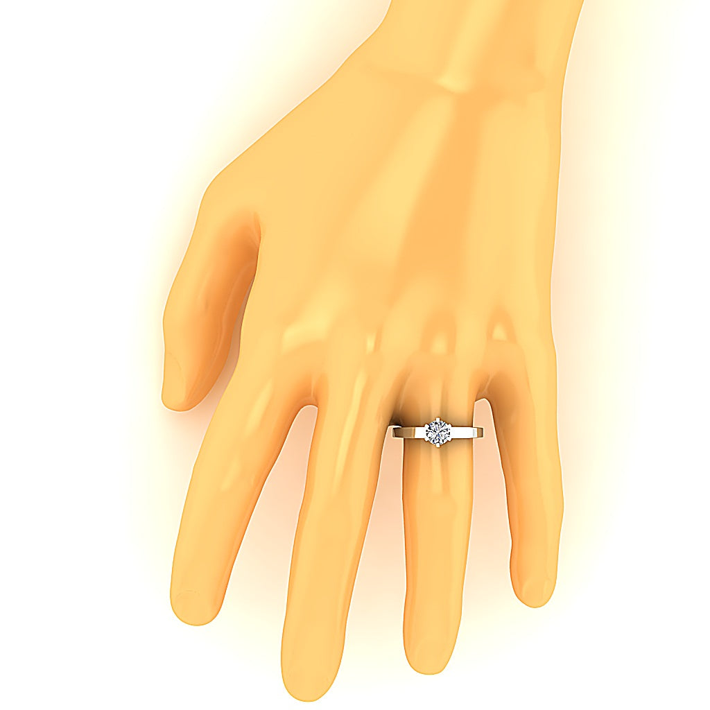 Massive 4.00ct 6-prong lab-grown diamond ring on hand