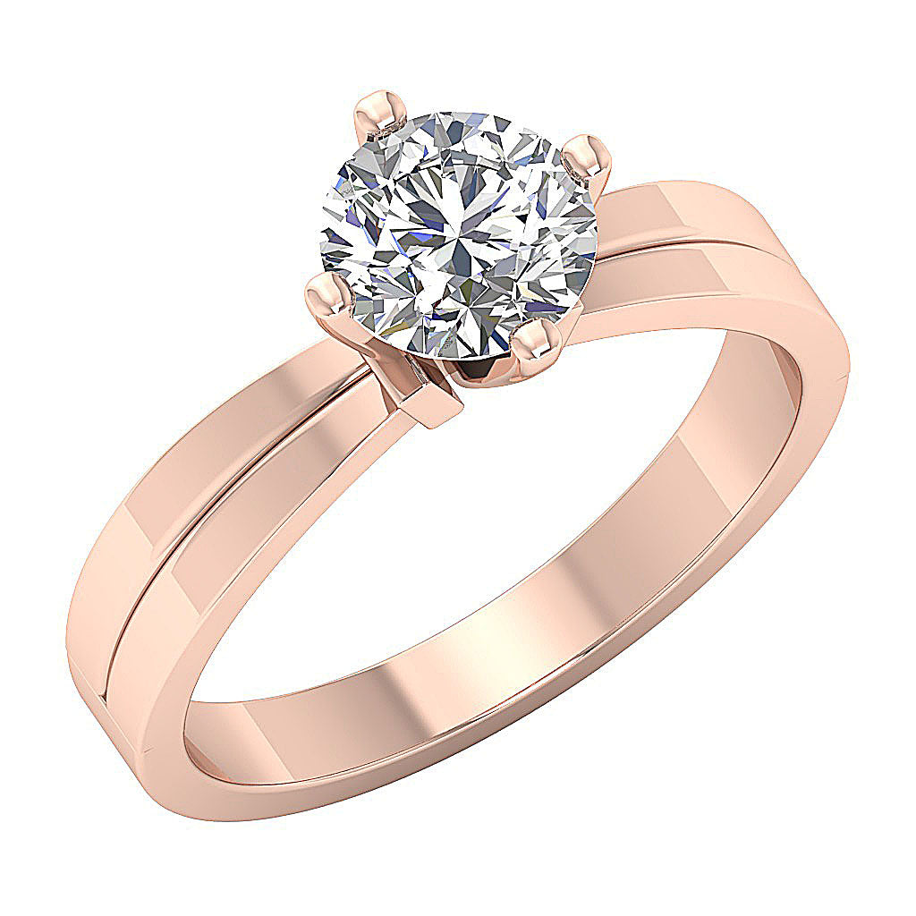 Massive 4.00 Carat VS-F lab-grown diamond on a 14K gold tapered band.