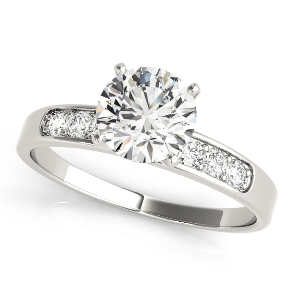 Elegant 14K white gold lab diamond solitaire ring