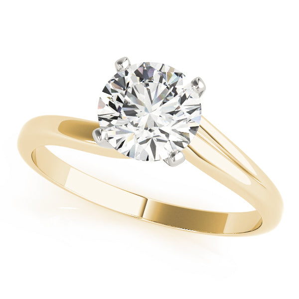 Round-Brilliant-Cut-Diamond-Solitaire-Ring-14K-Yellow-Gold-Front-View