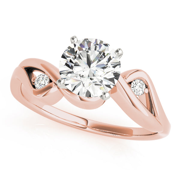 the elegant twisted swirl shank design and delicate side accent diamonds.