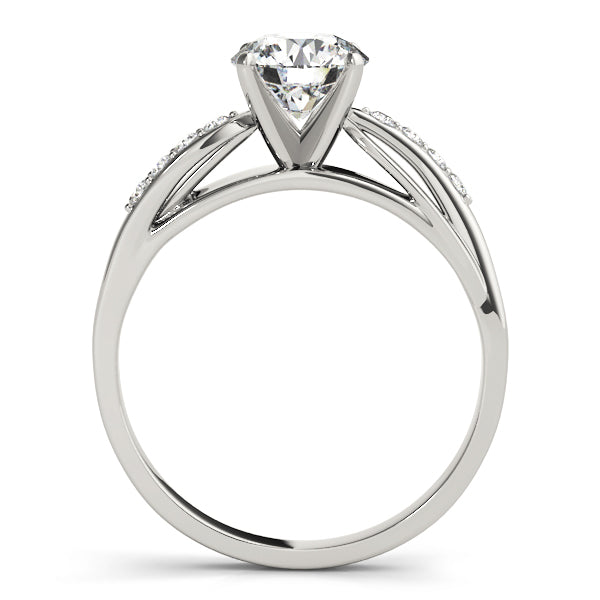 the modern pave accent diamond ring in 14K white gold.