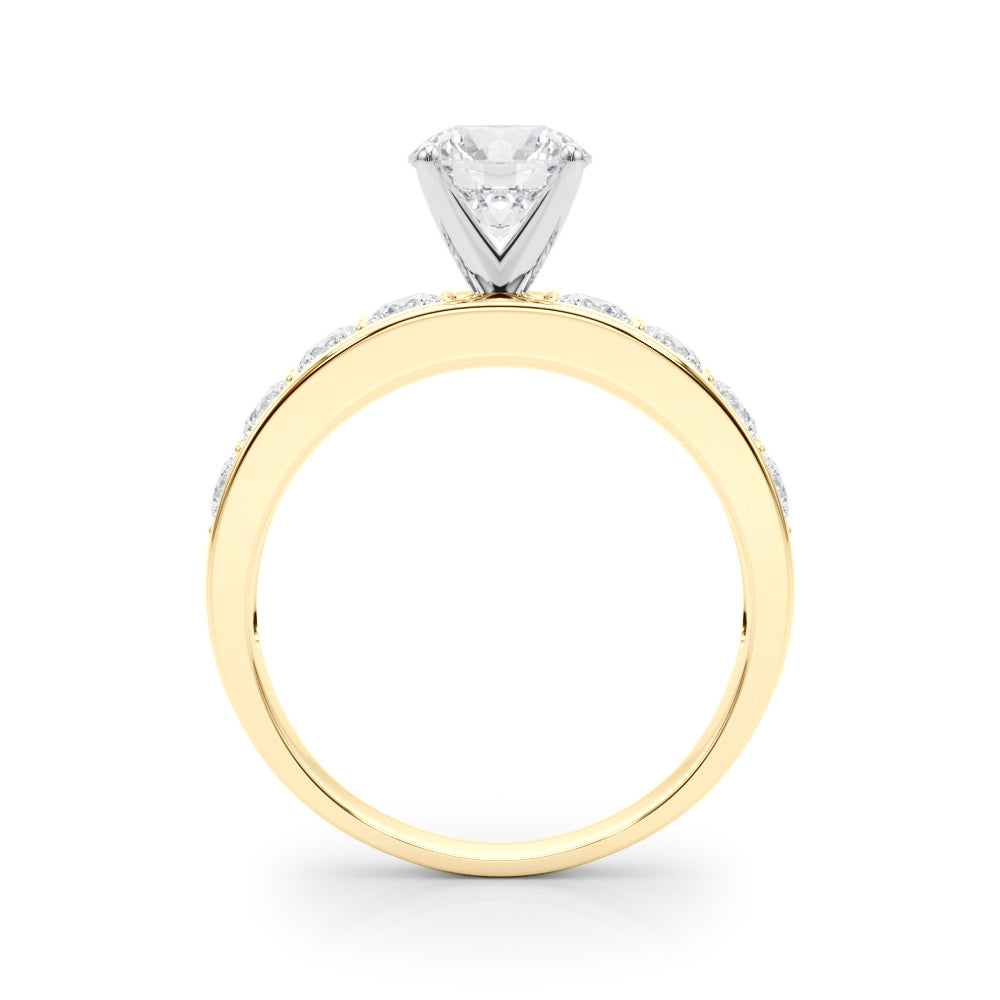 round cut diamond ring with prong set