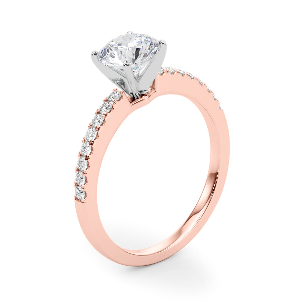 rose gold prong diamond engagement ring
