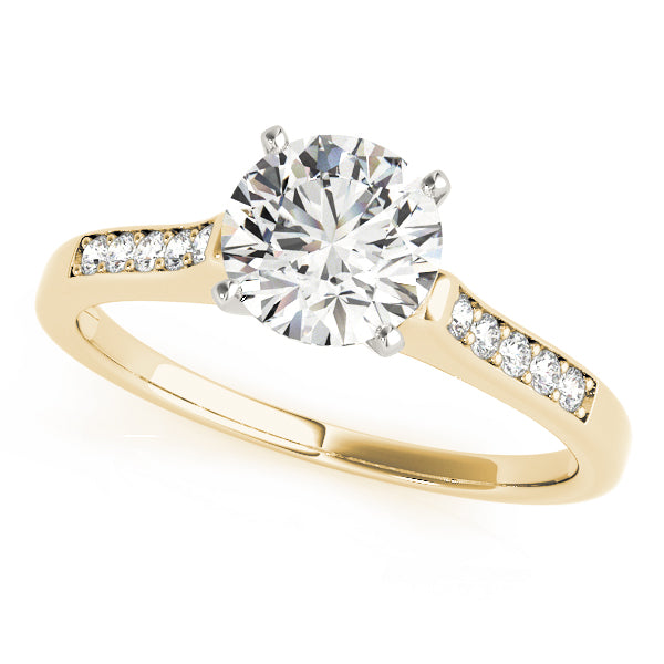 brilliant round cut lab-grown diamond in a secure 4-prong setting