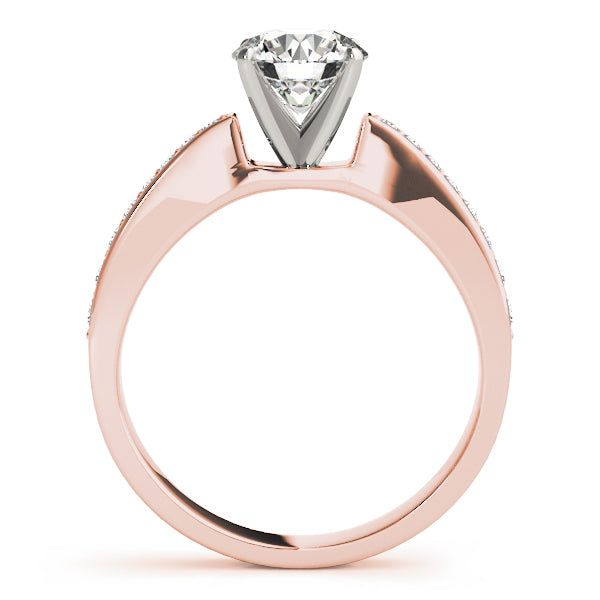 rose gold round diamond ring.