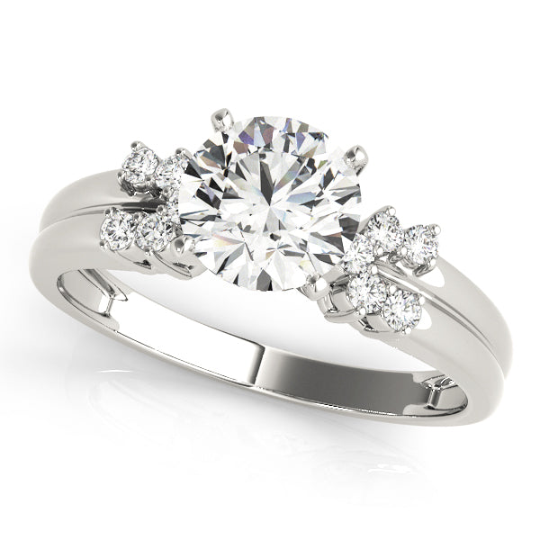 round lab grown diamond engagement ring crafted in 14k white gold
