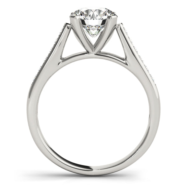 Clean profile perspective of a 14k white gold wedding band