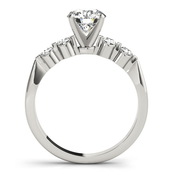 Side profile shot of a 14k white gold