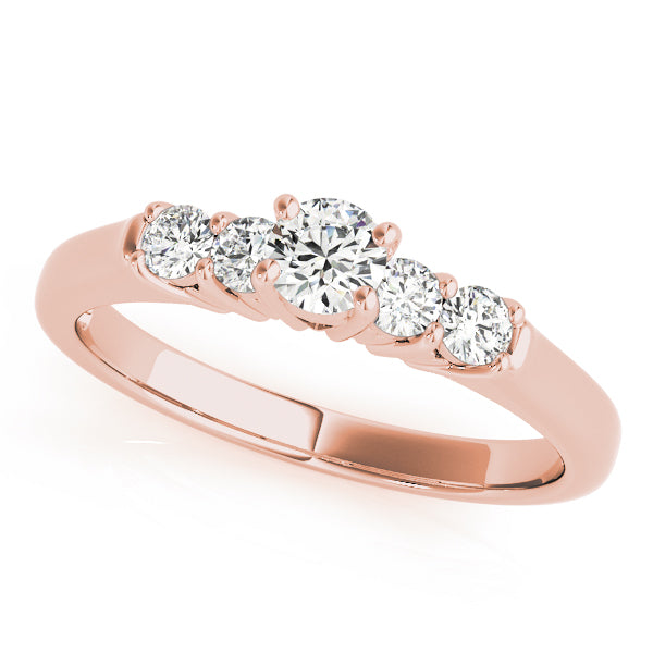 Elegant 14k rose gold multi-stone wedding band