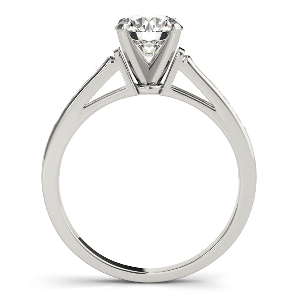 Clean profile view of a 14k white gold anniversary ring