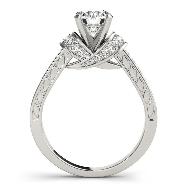 White gold high setting ring