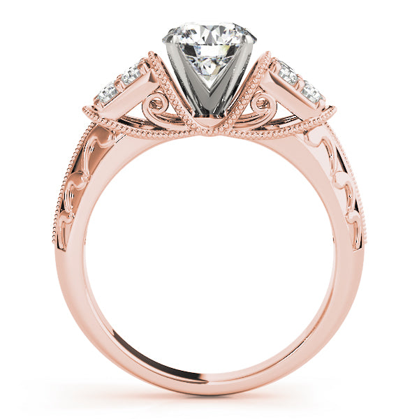 Side view of 14K rose gold vintage ring