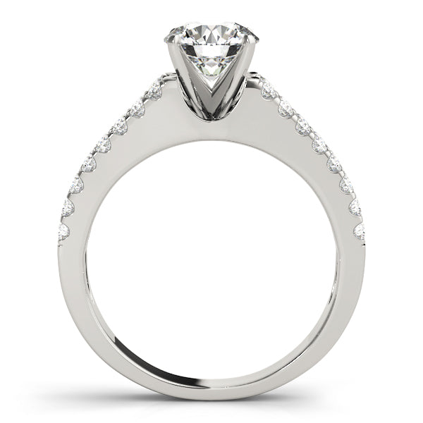 Side profile of white gold lab grown diamond ring