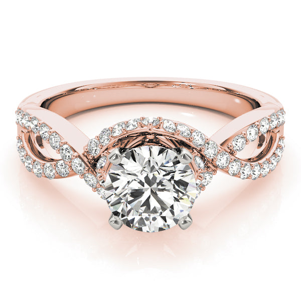 lab diamond twisted shank ring in 14K rose gold