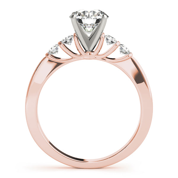 Side view of 14K rose gold engagement ring