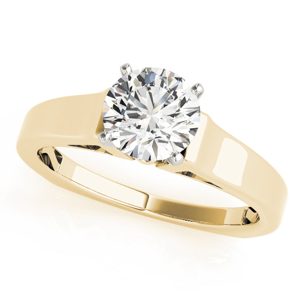 Round-Brilliant-Cut-Diamond-Solitaire-Ring-Tapered-Shank-Yellow-Gold
