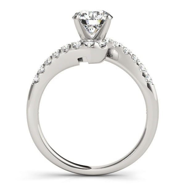 Side profile of white gold lab grown diamond ring
