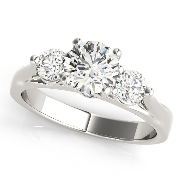 Round Diamond 3 Stone Ring Prong Set