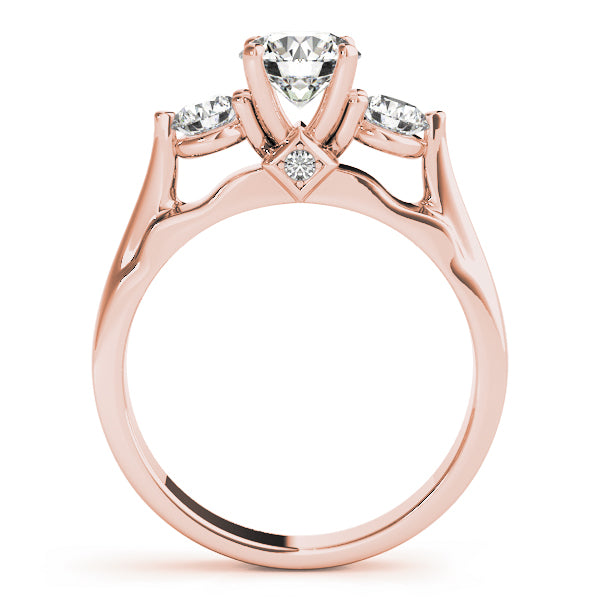 Rose Gold Round Diamond 3 Stone Ring