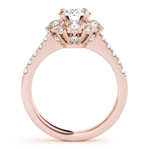 Side profile shot of a rose gold ring