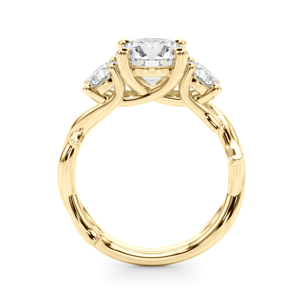 Front Image 14k Yellow gold 3 Stone Ring