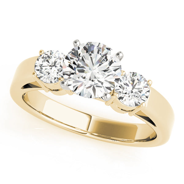 Lab-Grown Diamond 3-Stone Engagement Ring in 14K Gold
