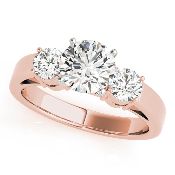 Lab-Grown Diamond 3-Stone Engagement Ring in 14K Rose Gold