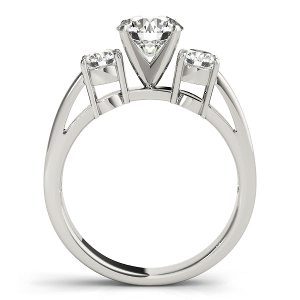 Prong Set White Gold Round Cut 3-Stone Lab-Grown Diamond Ring