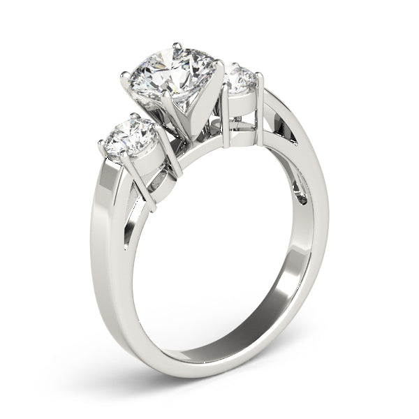 "Past, Present, Future" 3-Stone Lab Diamond Ring Prong Set in 14k White Gold 