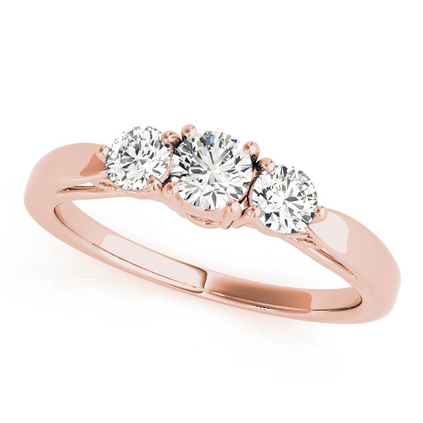Prong Set Lab-Grown Diamond 3-Stone Engagement Ring in 14K Gold